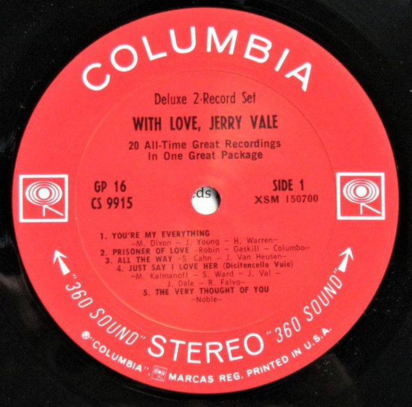 Jerry Vale - With Love, Jerry Vale - Columbia, Columbia, Columbia - GP 16, CS 9915, CS 9916 - 2xLP, Comp, Gat 2462576108