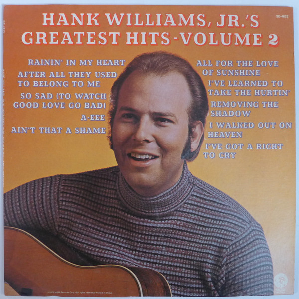 Hank Williams Jr. - Hank Williams Jr.'s Greatest Hits Volume 2 - MGM Records - SE 4822 - LP, Comp 2489544191