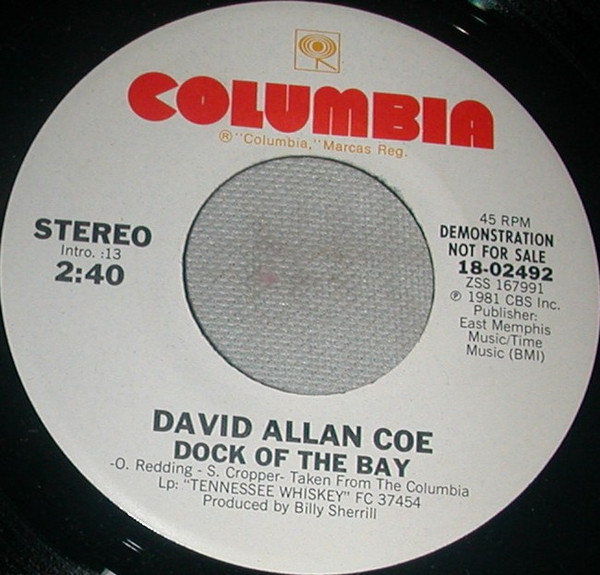 David Allan Coe - Dock Of The Bay  (7", Promo)