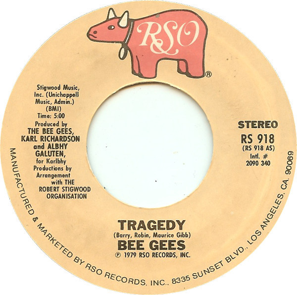 Bee Gees - Tragedy (7", Single, Styrene, San)