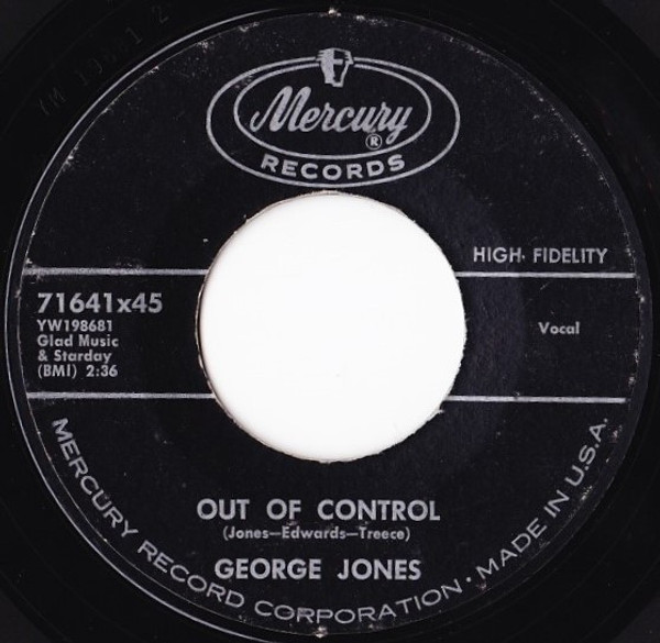 George Jones (2) - Out Of Control (7", Single, Styrene)