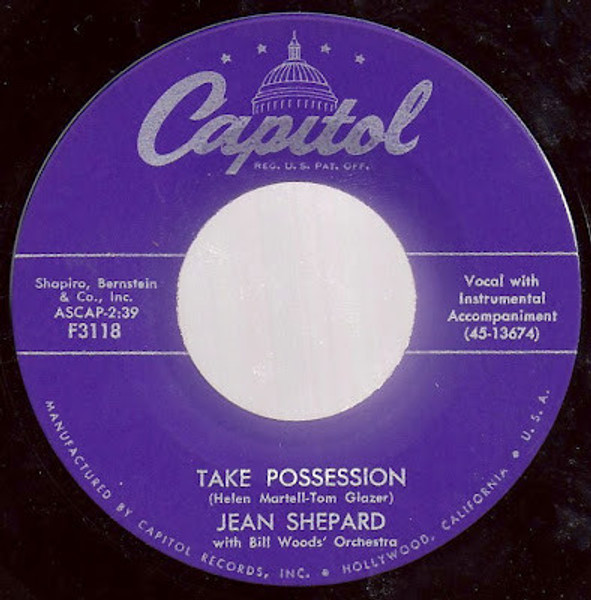 Jean Shepard - Take Possession / A Satisfied Mind (7", Scr)