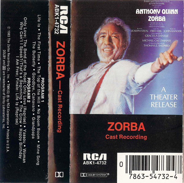 "Zorba" Original Cast - Zorba - Cast Recording (Cass)