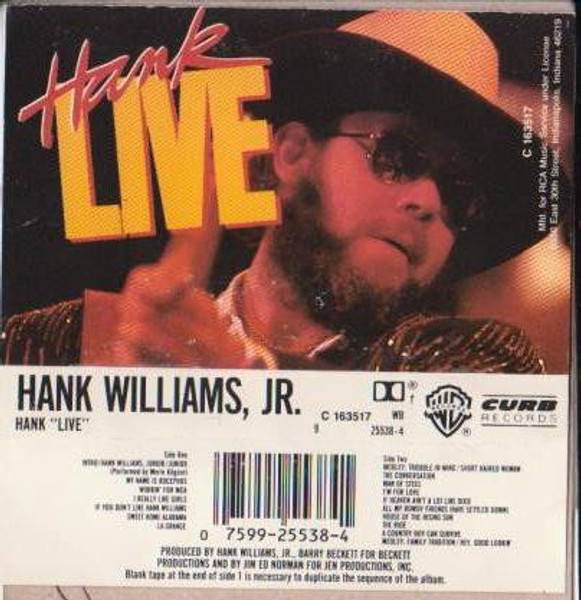 Hank Williams, Jr.* - Hank "Live" (Cass, Album, Club, Dol)