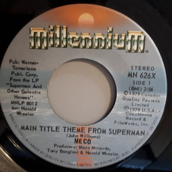 Meco* - Main Title Theme From Superman (7", Single)