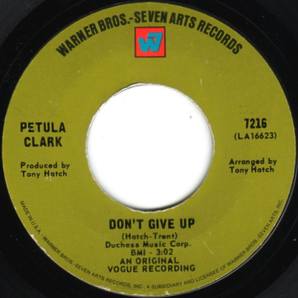 Petula Clark - Don't Give Up (7", Single, Styrene, Ter)