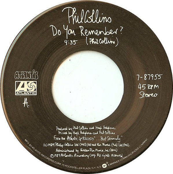 Phil Collins - Do You Remember? (7", Single)