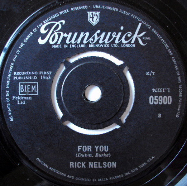 Rick Nelson* - For You (7")
