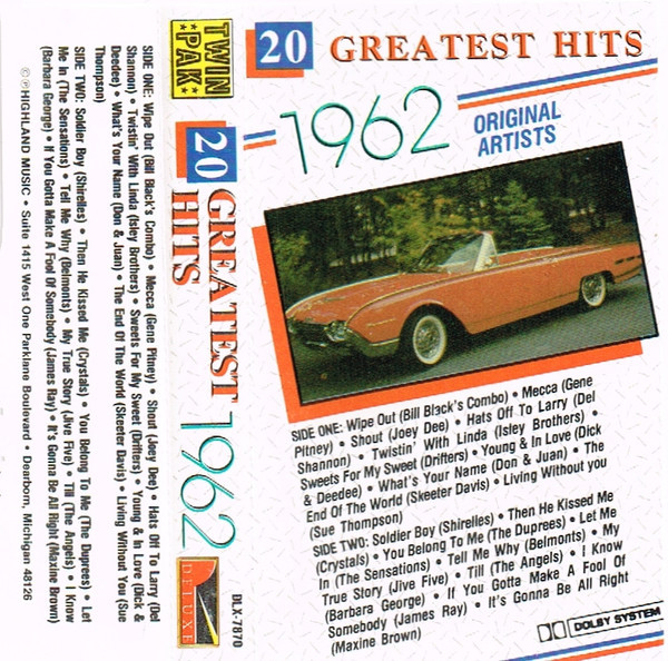 Various - 20 Greatest Hits 1962 (Cass, Comp)