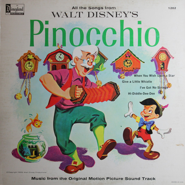 Various - Walt Disney's Pinocchio (Music From The Original Motion Picture Sound Track) (LP, Album, RP, Rai)