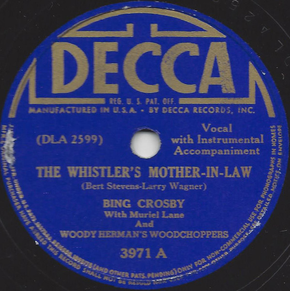 Bing Crosby - The Whistler's Mother-In-Law / I Ain't Got Nobody (And Nobody Cares For Me) (Shellac, 10")