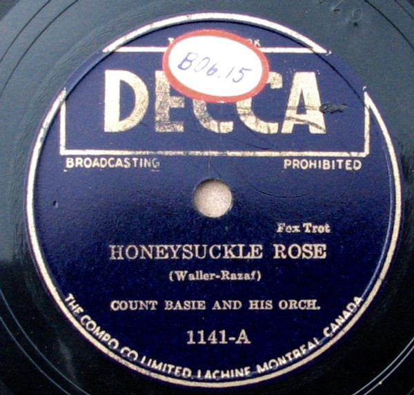 Count Basie Orchestra - Honeysuckle Rose / Roseland Shuffle (Shellac, 10")