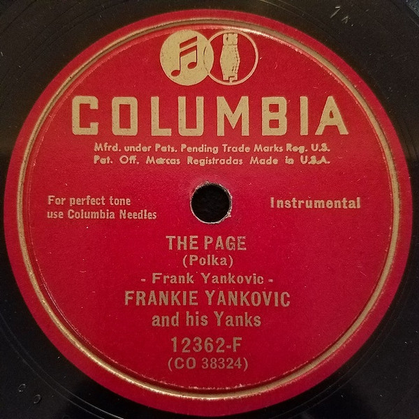 Frankie Yankovic And His Yanks - The Page / The Accordion Man (Shellac, 10")