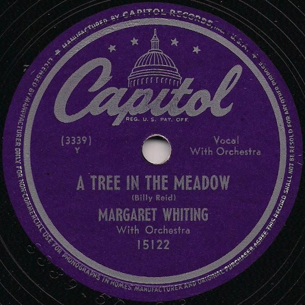 Margaret Whiting - A Tree In The Meadow / I'm Sorry But I'm Glad (Shellac, 10", Scr)