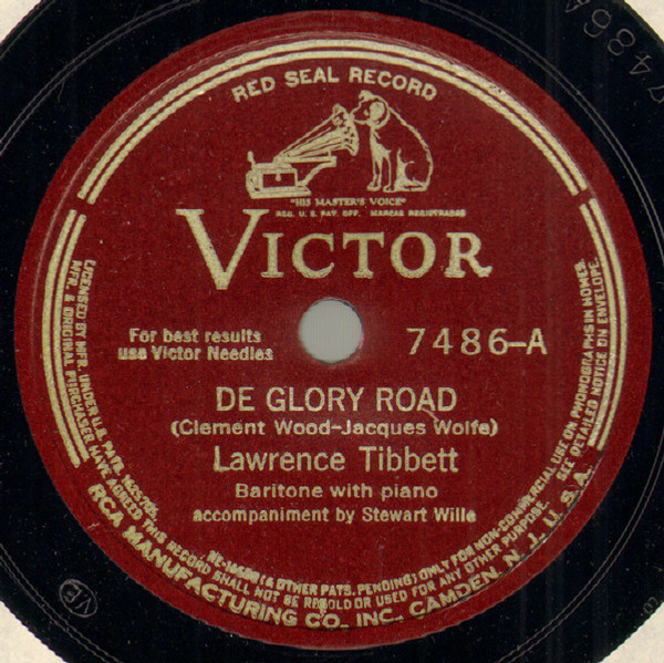 Lawrence Tibbett - De Glory Road / Edward (Shellac, 12")