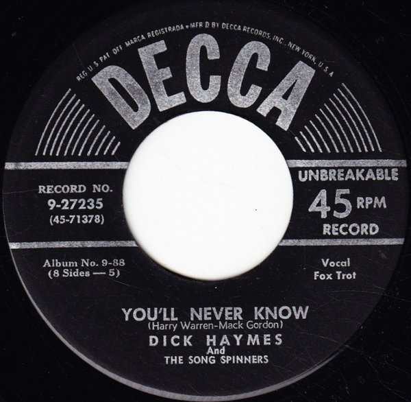 Dick Haymes And The Song Spinners - Sentimental Songs (4x7", Album, Comp)