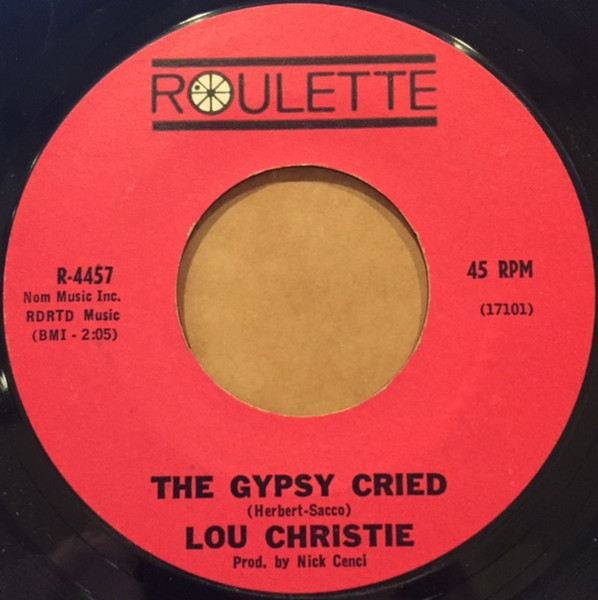 Lou Christie - The Gypsy Cried / Red Sails In The Sunset (7", Single)