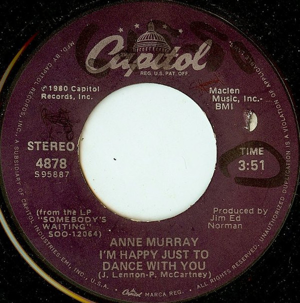 Anne Murray - I'm Happy Just To Dance With You (7", Jac)