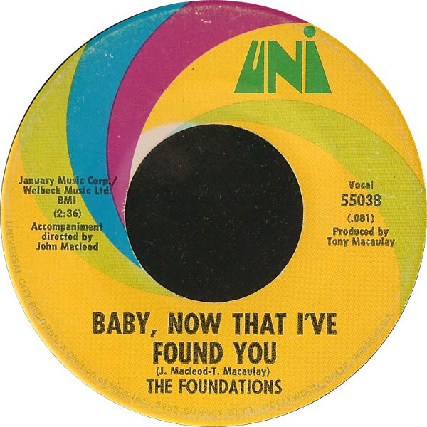 The Foundations - Baby, Now That I've Found You  (7", Single)