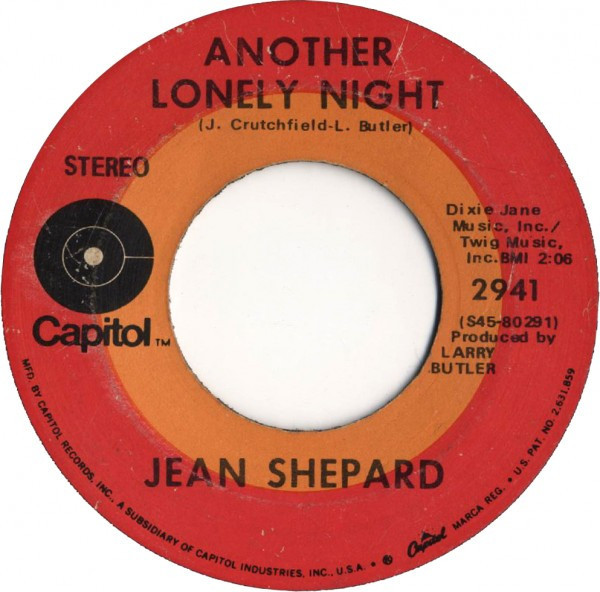 Jean Shepard - Another Lonely Night / Your Name's Become A Household Word (7", Single)