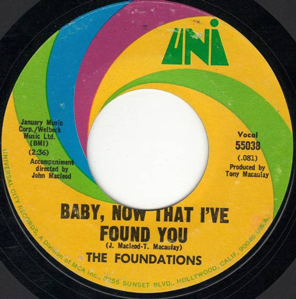 The Foundations - Baby, Now That I've Found You (7", Single, Styrene, Mon)