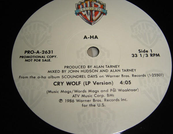 A-HA - Cry Wolf (12", Promo)