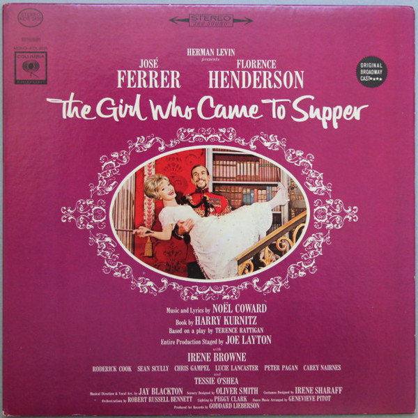 Noël Coward - José Ferrer, Florence Henderson With  Irene Browne And Tessie O'Shea - The Girl Who Came To Supper (Original Broadway Cast) (LP, Album, Pit)