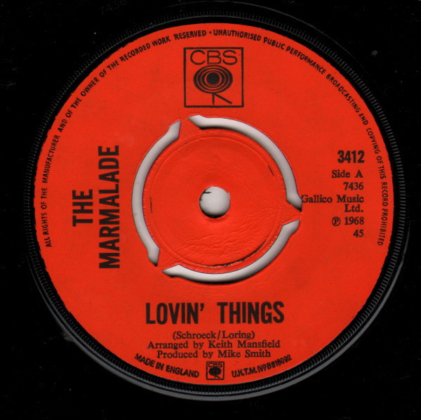 The Marmalade - Lovin' Things (7", Single, 3 P)