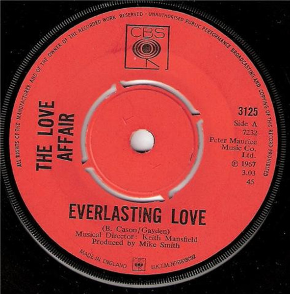 The Love Affair - Everlasting Love (7", Single)