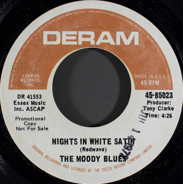 The Moody Blues - Nights In White Satin (7", Promo, Styrene, She)