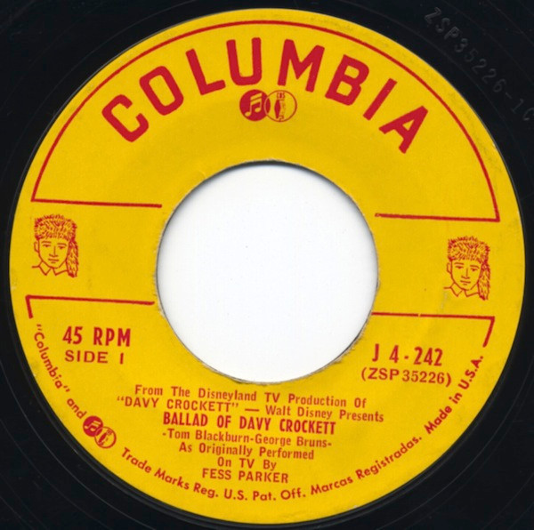 Fess Parker - Ballad Of Davy Crockett / I Gave My Love (Riddle Song) (7", Single)