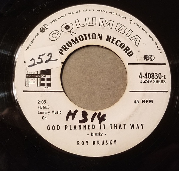 Roy Drusky - That's When My Heartaches Began / God Planned It That Way (7", Single, Promo)