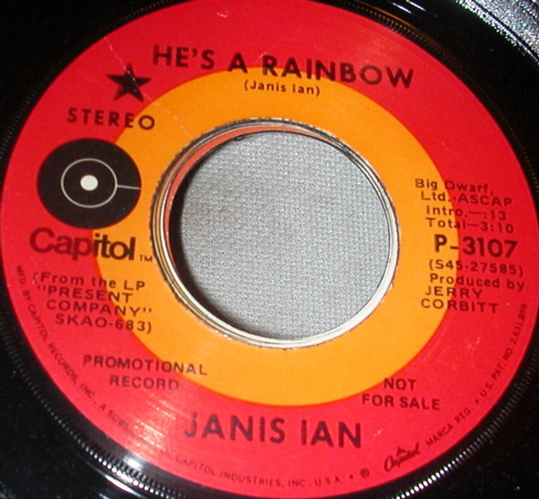 Janis Ian - He's A Rainbow (7", Promo)