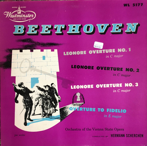 Ludwig van Beethoven, Orchestra of the Vienna State Opera*, Hermann Scherchen - Leonore Overture No. 1 In C Major / Leonore Overture No. 2 In C Major / Leonore Overture No. 3 In C Major / Overture To Fidelio In E Major (LP, Mono)
