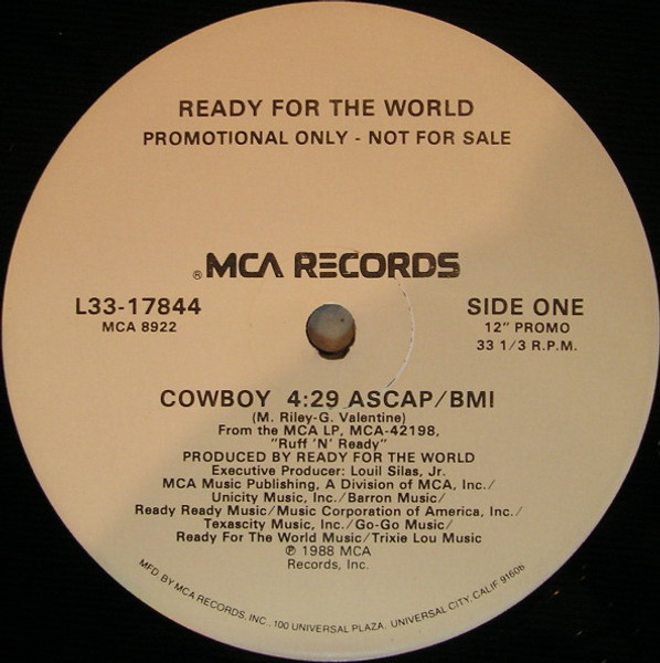 Ready For The World - Cowboy (12", Promo)