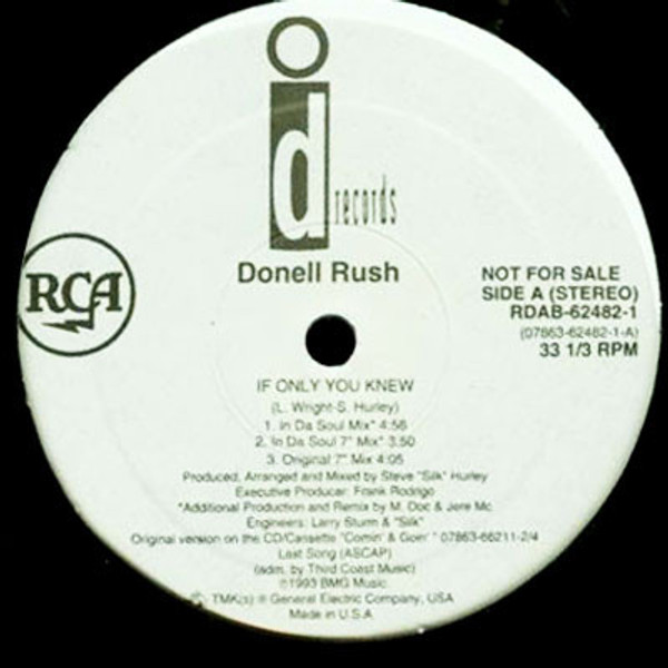 Donnell Rush - If Only You Knew (12", Promo)