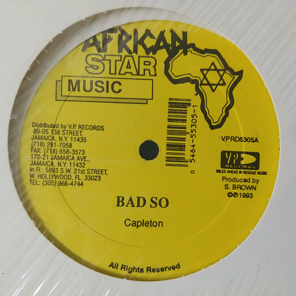 Capleton / Anthony Singh - Bad So / Book Of Life (12")