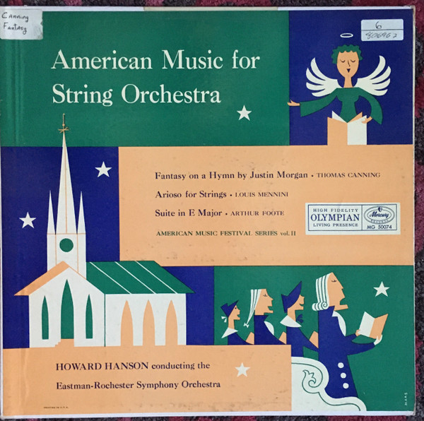 Howard Hanson, Eastman-Rochester Symphony Orchestra* - American Music For String Orchestra (LP, Mono, RE)