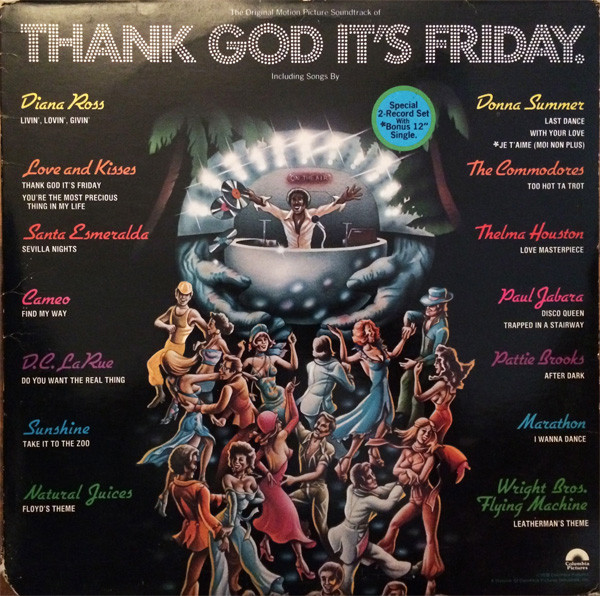 Various - Thank God It's Friday (The Original Motion Picture Soundtrack) (2xLP, Album, Gol + 12", S/Sided)