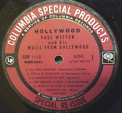 Paul Weston (2) - Hollywood (LP, RE)
