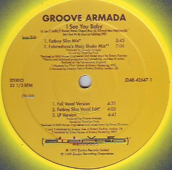 Groove Armada - I See You Baby (12", Promo)