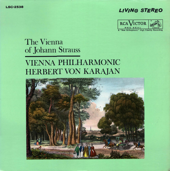 Vienna Philharmonic*, Herbert Von Karajan, Johann Strauss* - The Vienna Of Johann Strauss (LP, Album, RE, Whi)
