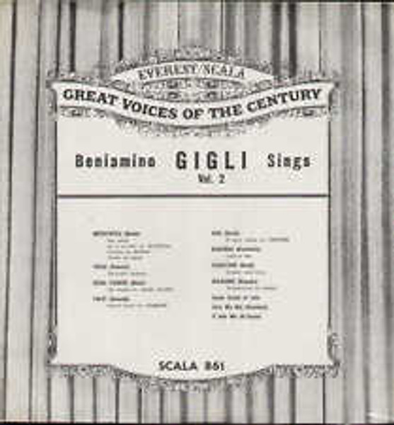 Beniamino Gigli - Beniamino Gigli Sings Vol. 2 (LP, Comp)