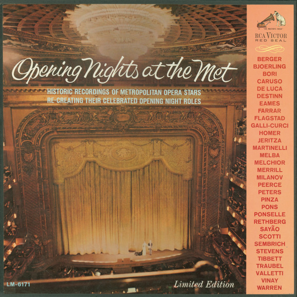 Various - Opening Nights At The Met (3xLP, Album, Comp, Mono, Ltd, Num + Box)