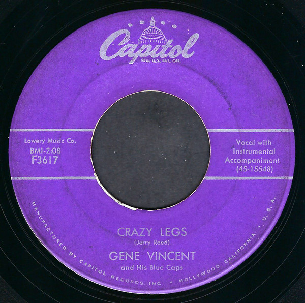 Gene Vincent And His Blue Caps* - Crazy Legs (7", Single)