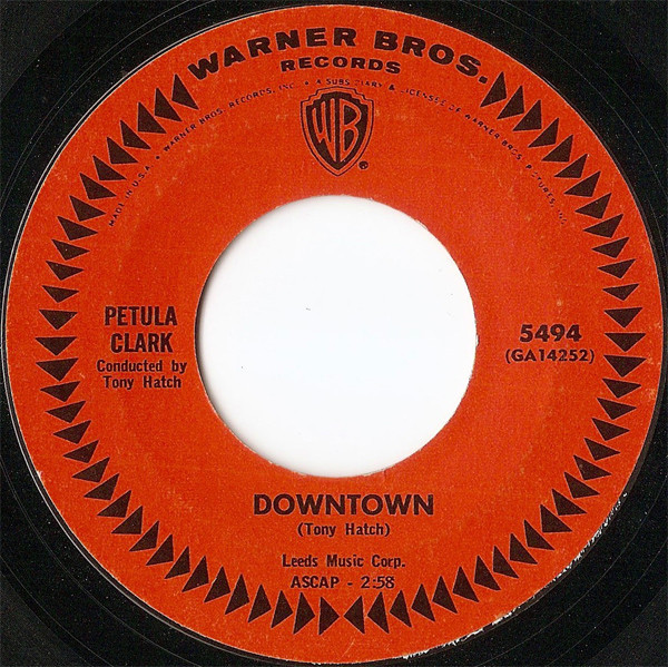 Petula Clark - Downtown (7", Single, Styrene, Ter)