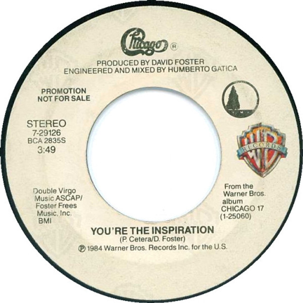 Chicago (2) - You're The Inspiration (7", Single, Promo)