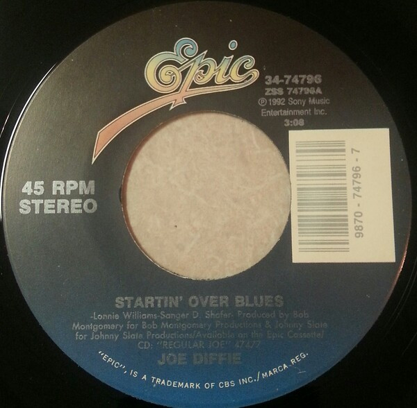 Joe Diffie - Startin' Over Blues (7", Single)