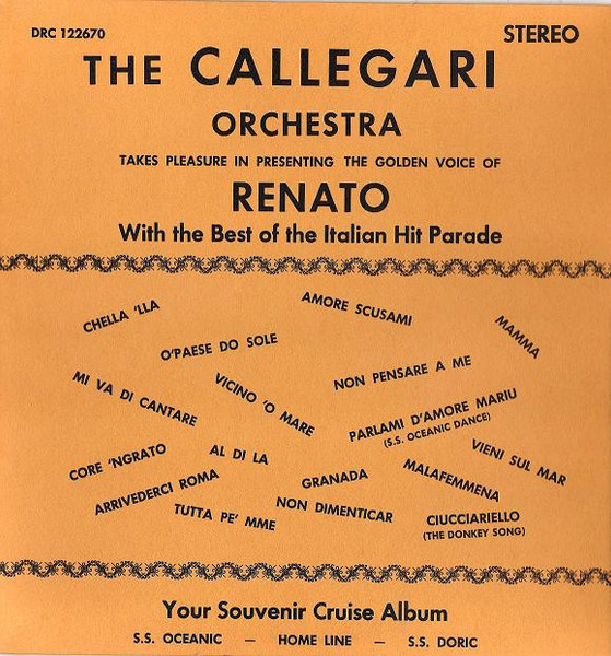 The Callegari Orchestra - Your Cruise Souvenir (LP, Album)