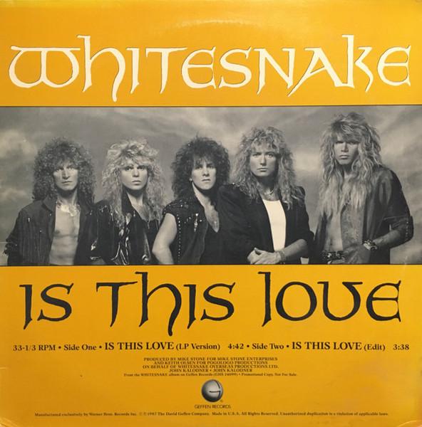 Whitesnake - Is This Love (12", Promo)